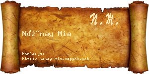 Nánay Mia névjegykártya